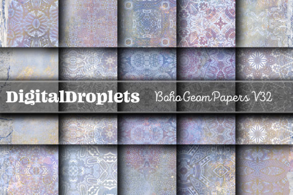 Boho Geom Papers Vol. 32: Textured Geometric Backgrounds