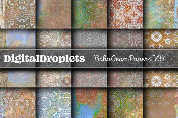 Boho Geom Papers Vol. 37: A Designer's Texture Toolkit