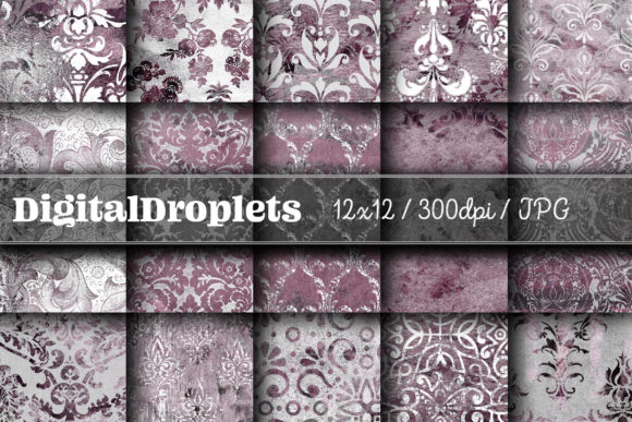 Bubble Gum Damask Vol. 20 | Vintage Textured Backgrounds