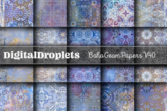 Elevate Your Designs with Boho Geom Papers Vol. 40