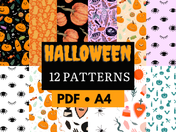 Unleash Creativity: Halloween Pattern Digital Paper Bundle