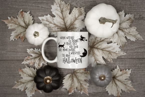 Witches Riding Black Cats: Halloween Design Assets